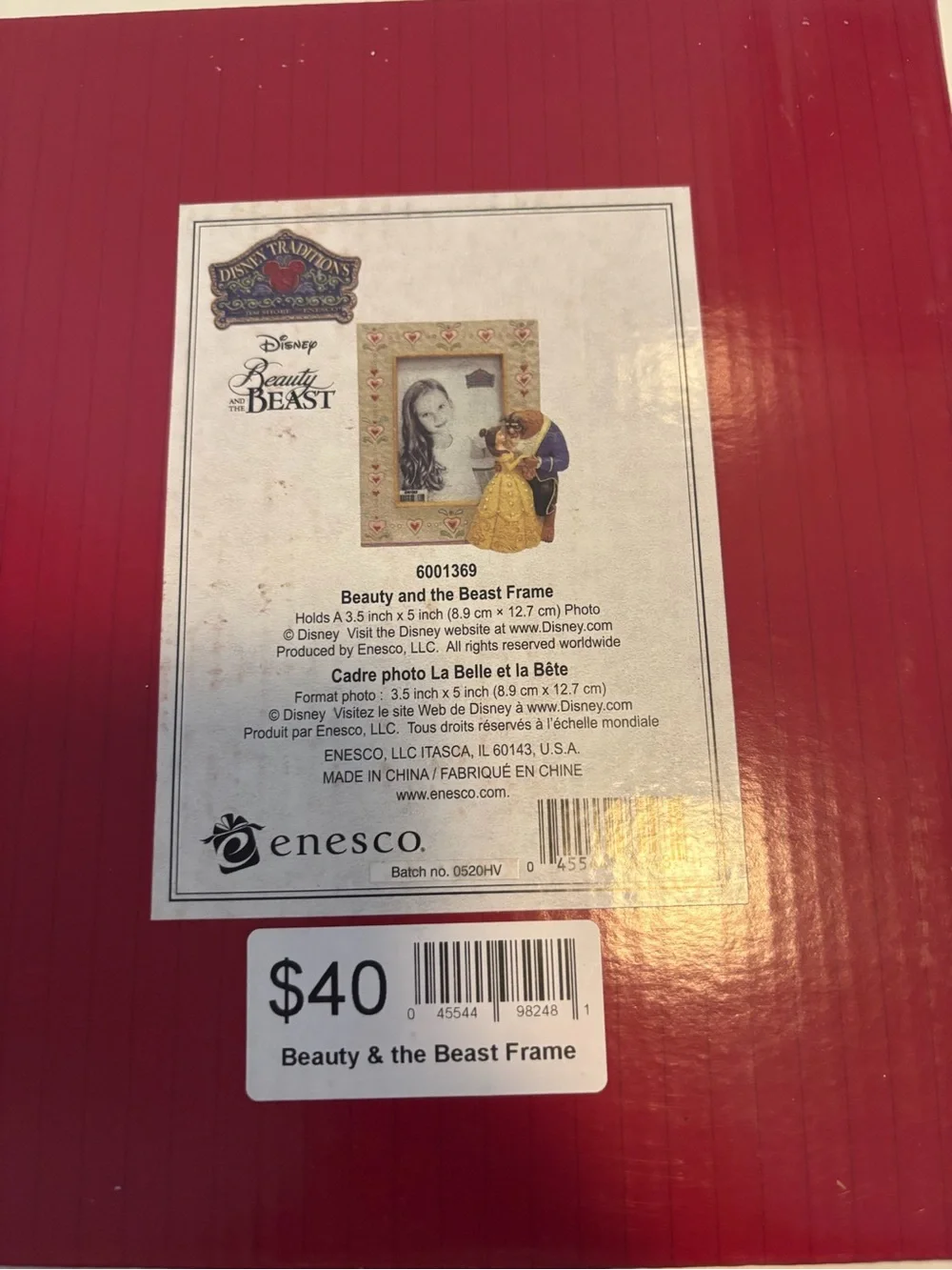 Disney Traditions Beauty and The Beast by Jim Shore Photo Frame